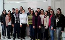 Professor Pesek and Dr. Matyska-Pesek with students at the Federal University in Pelotas